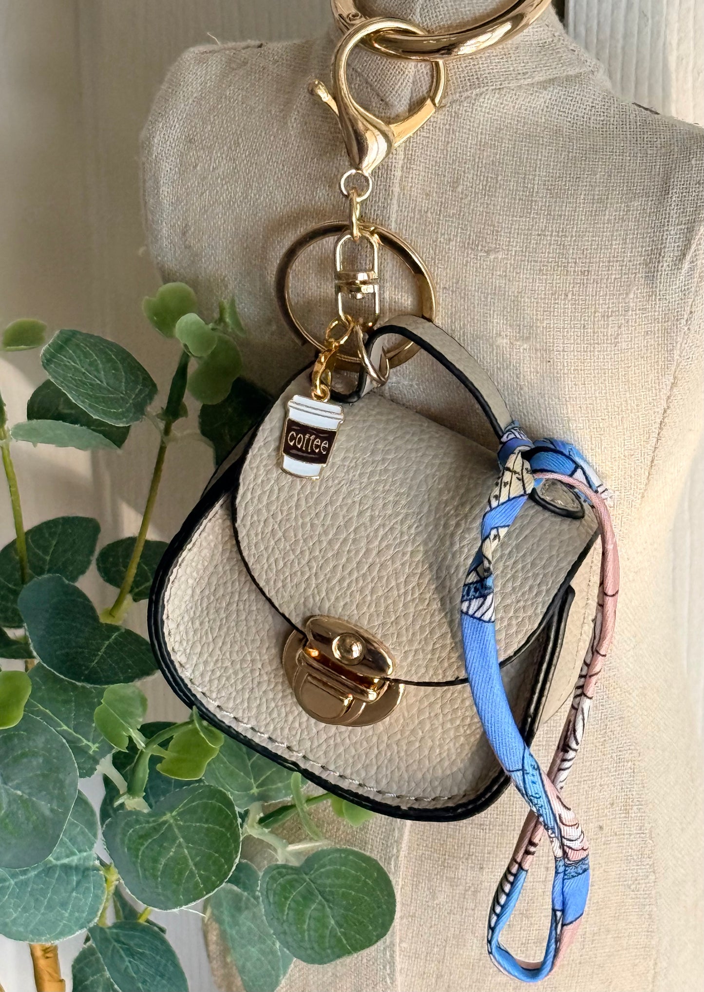 Mini Beige Saddle Bag Charm