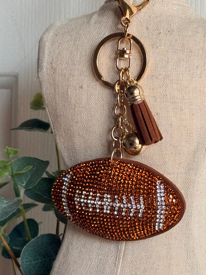 Rhinestone Football Charm
