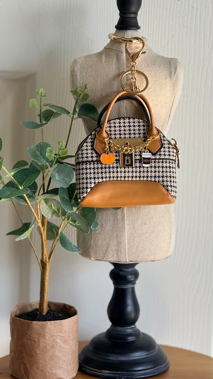 Houndstooth Fall Charm Tote