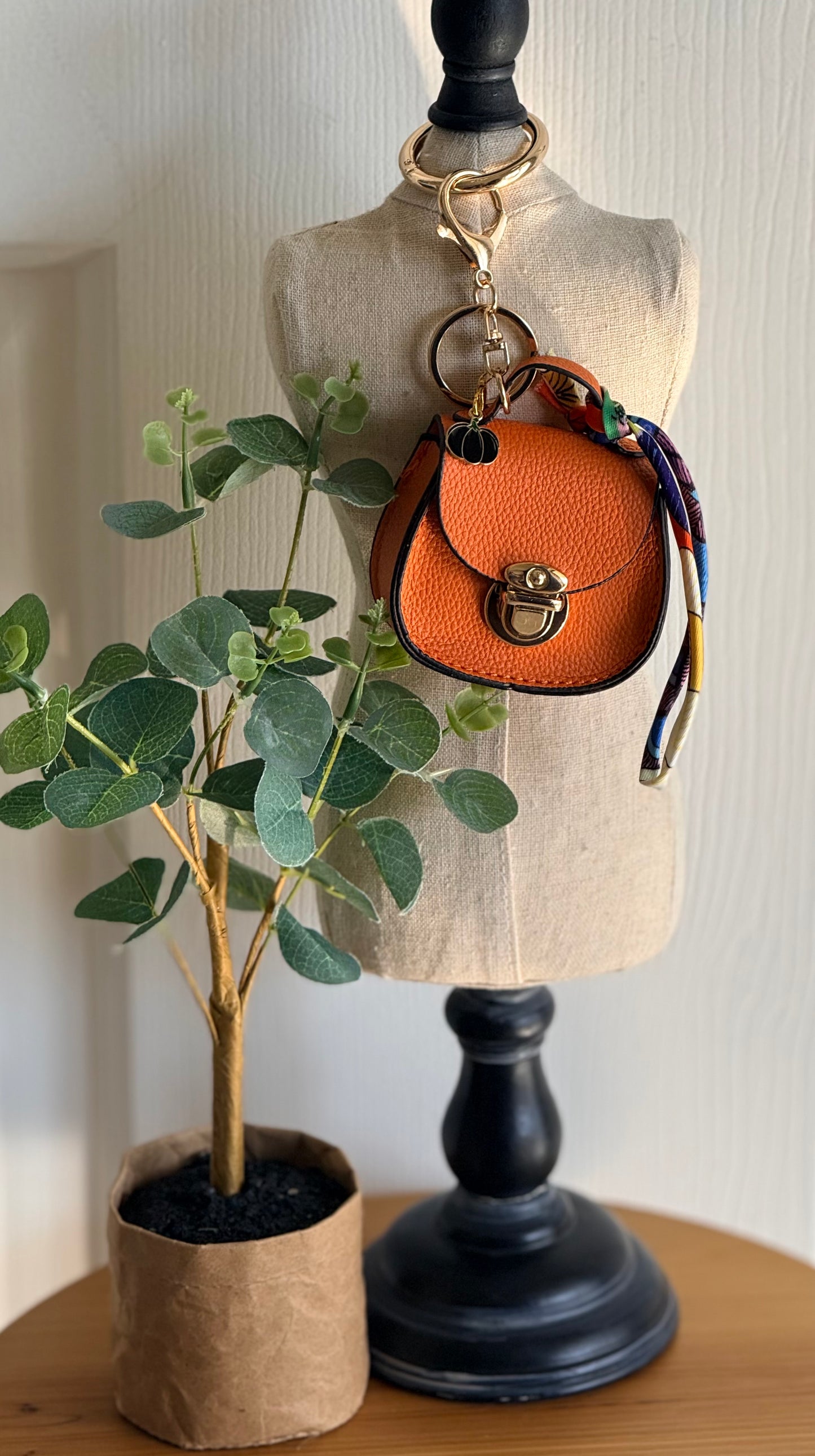Fall Mini Saddle-Style Handbag Charm