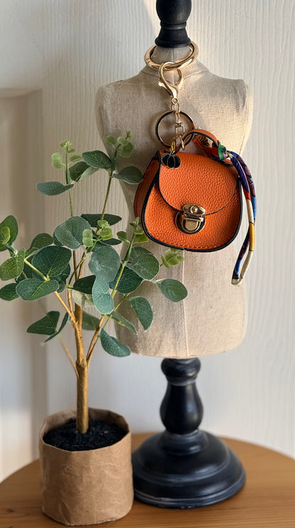 Fall Mini Saddle-Style Handbag Charm