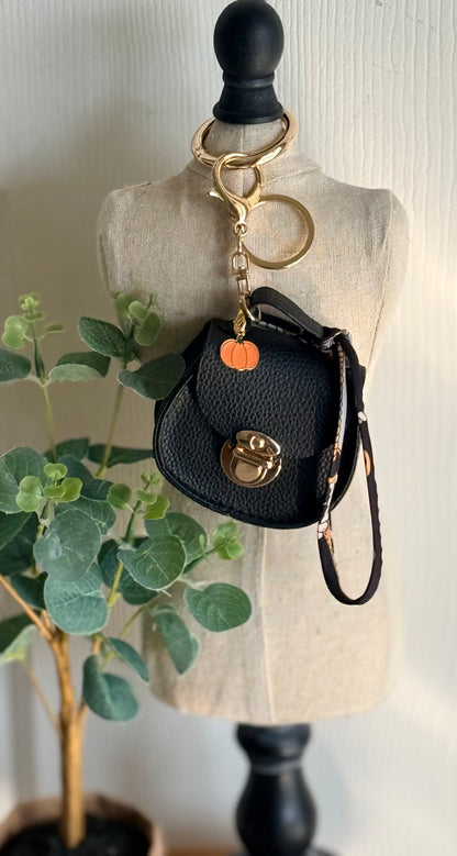 Mini Black Saddle Style Handbag Charm