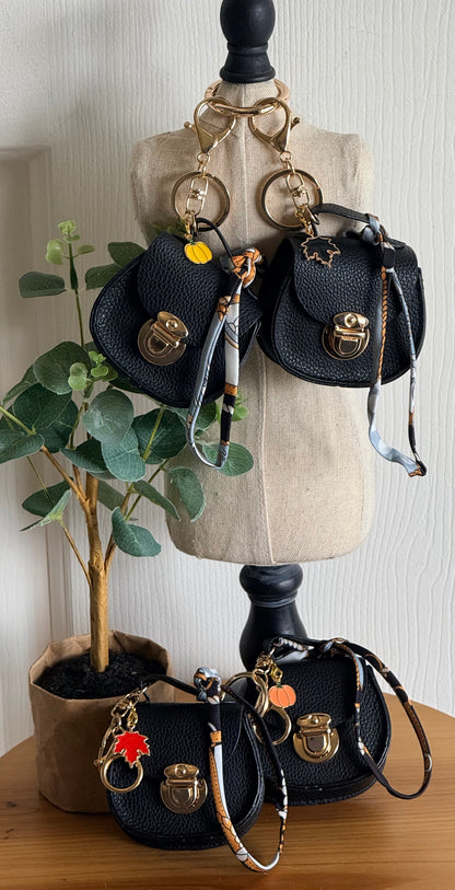 Mini Black Saddle Style Handbag Charm