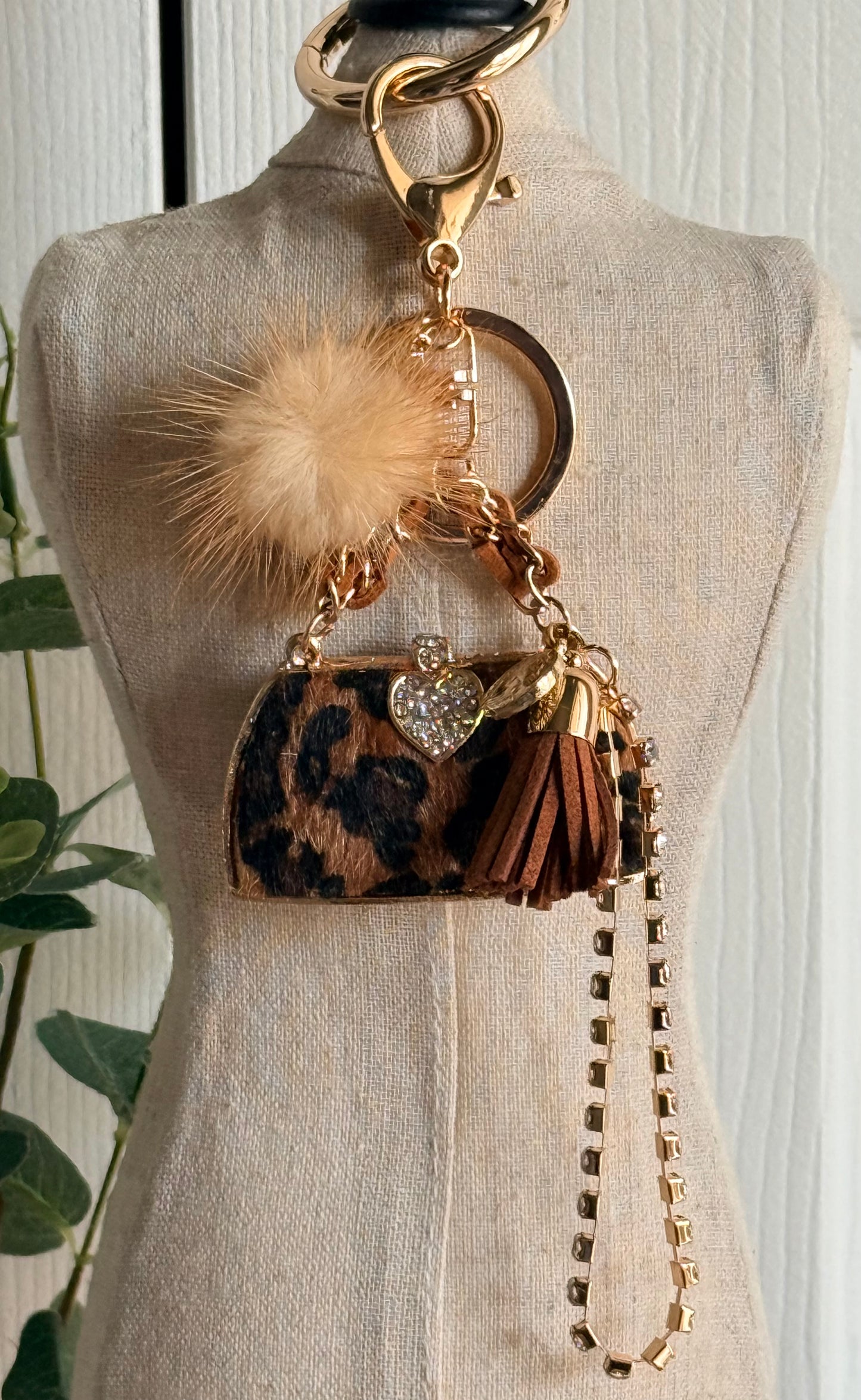 Leopard Luxe Mini Bag w/Pom
