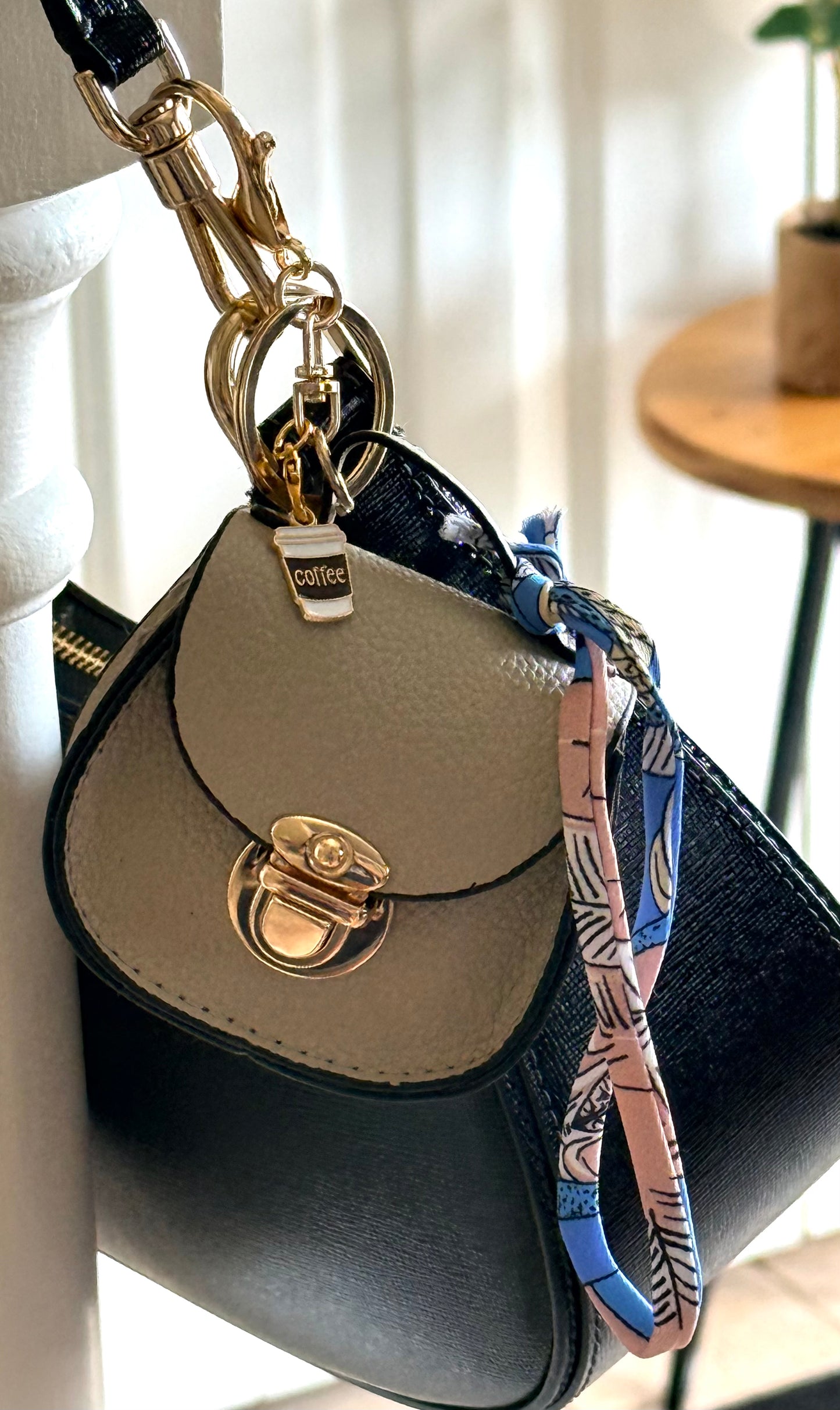 Mini Beige Saddle Bag Charm