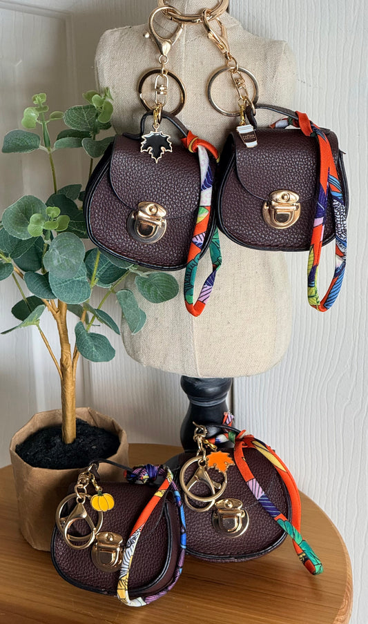 Mini Dark Brown Saddle Bag Charm