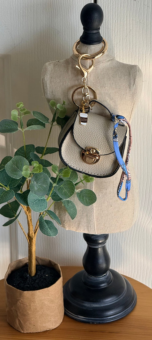 Mini Beige Saddle Bag Charm