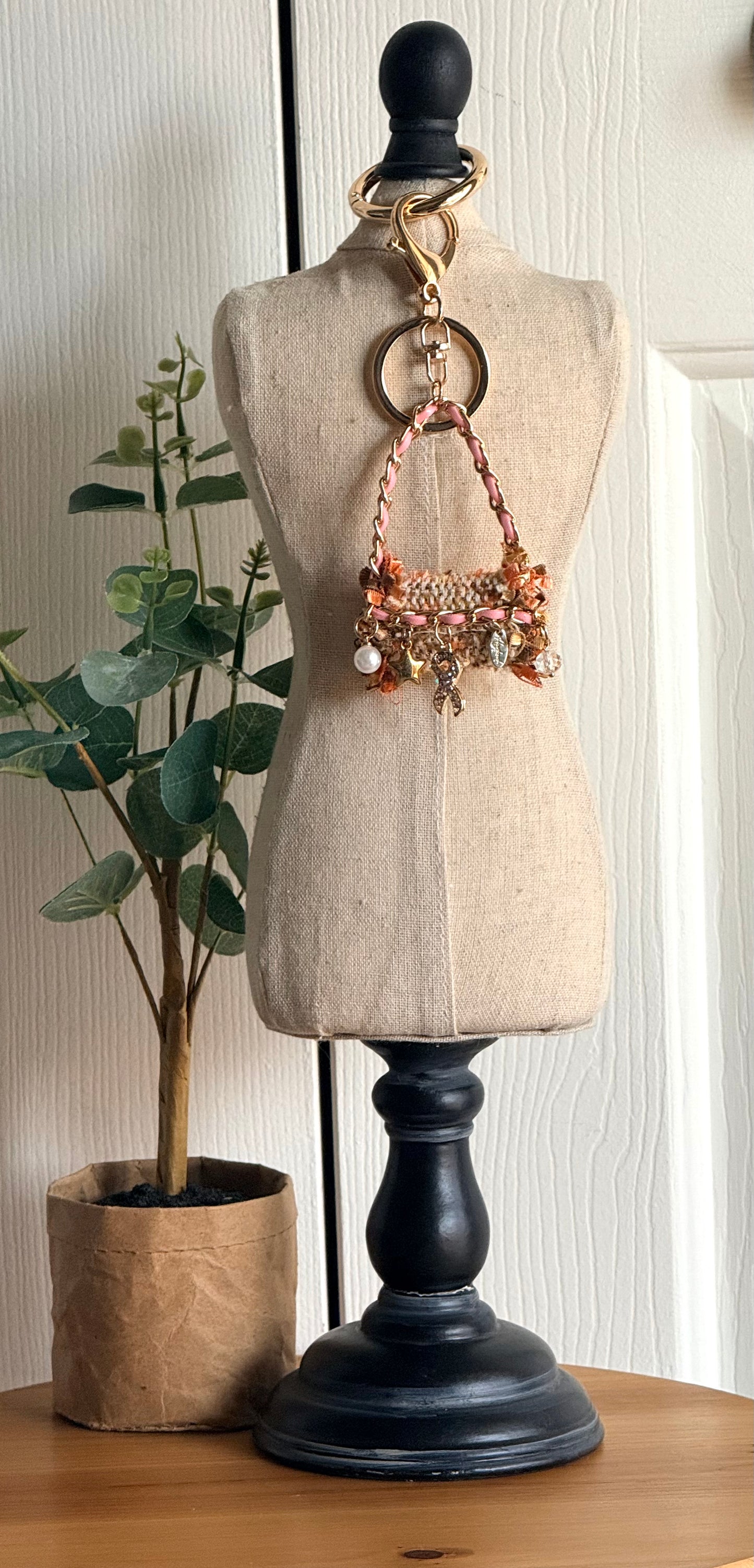 Pink Luxe Charm featuring a Breast Cancer Awareness Ribbon