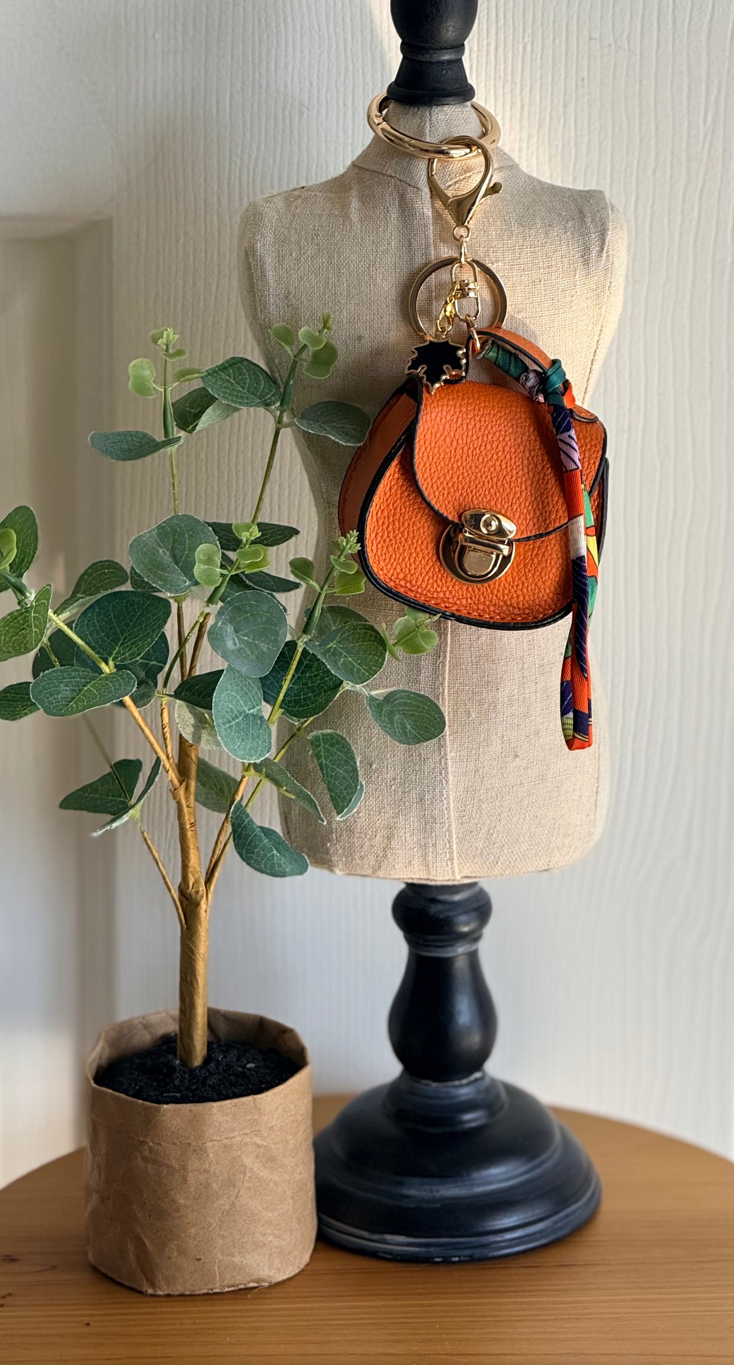 Fall Mini Saddle-Style Handbag Charm
