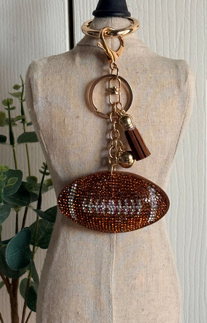 Rhinestone Football Charm