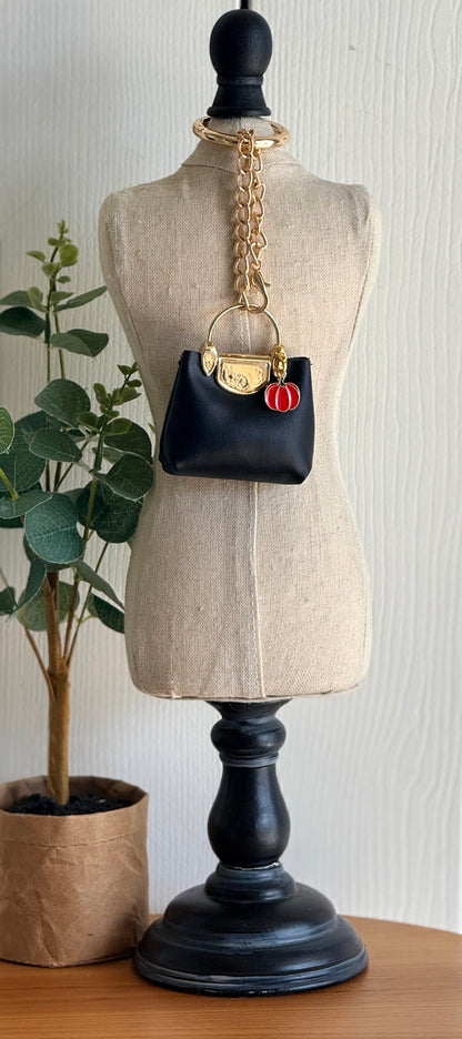 Fall Black and Gold Mini Bag Charm
