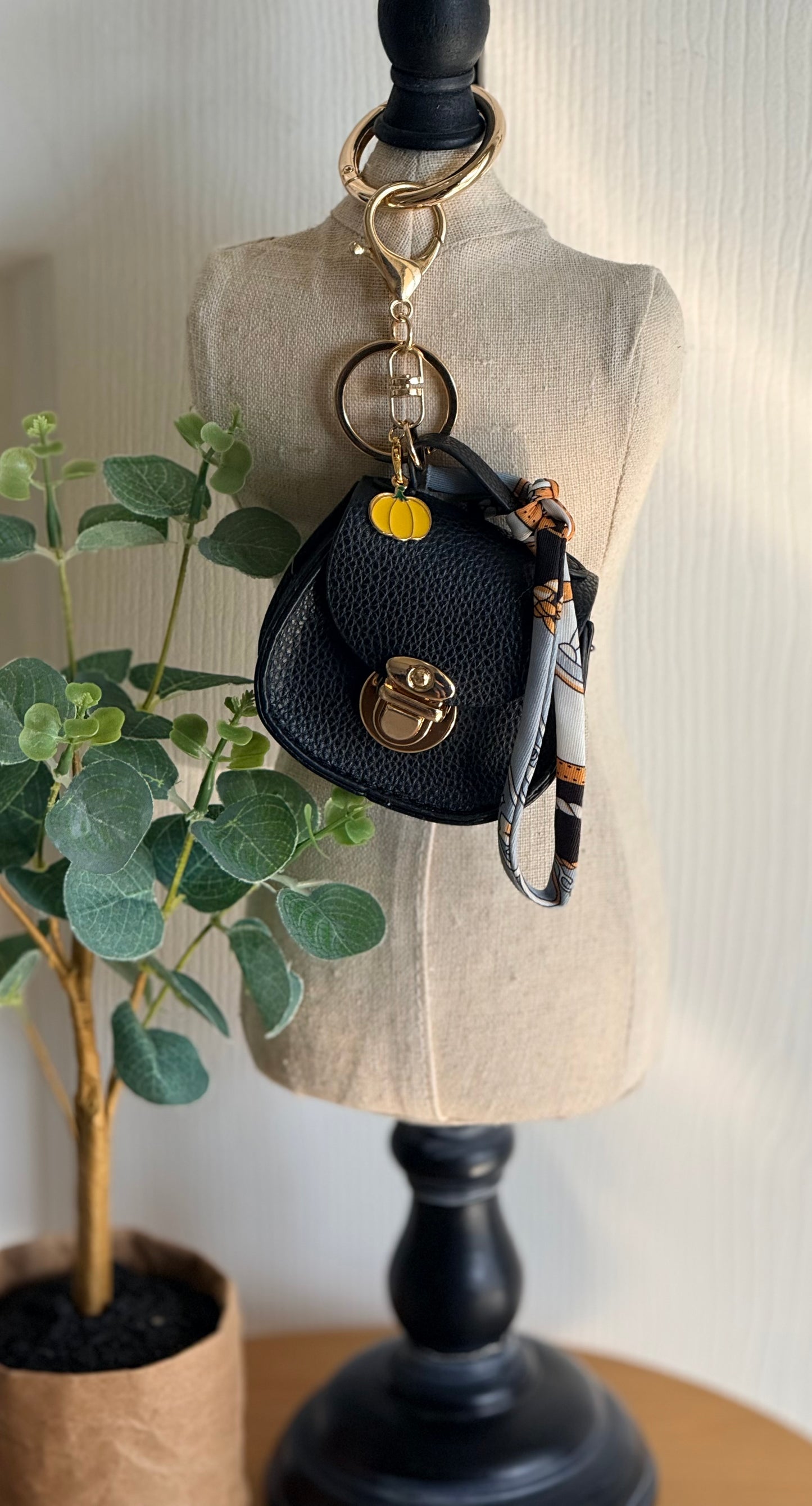 Mini Black Saddle Style Handbag Charm