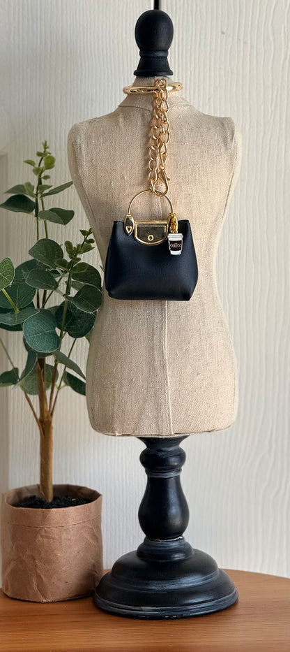 Fall Black and Gold Mini Bag Charm