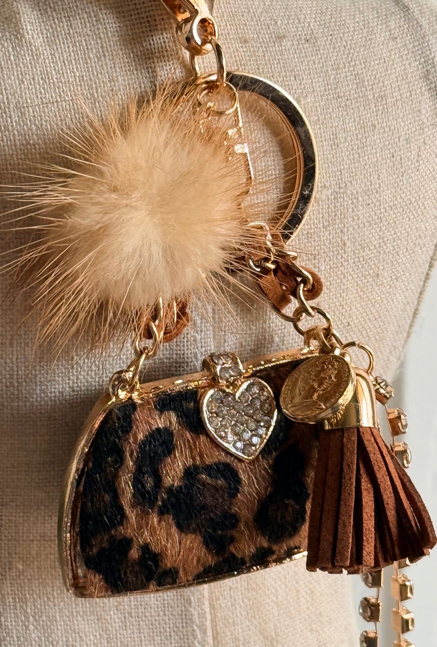 Leopard Luxe Mini Bag w/Pom