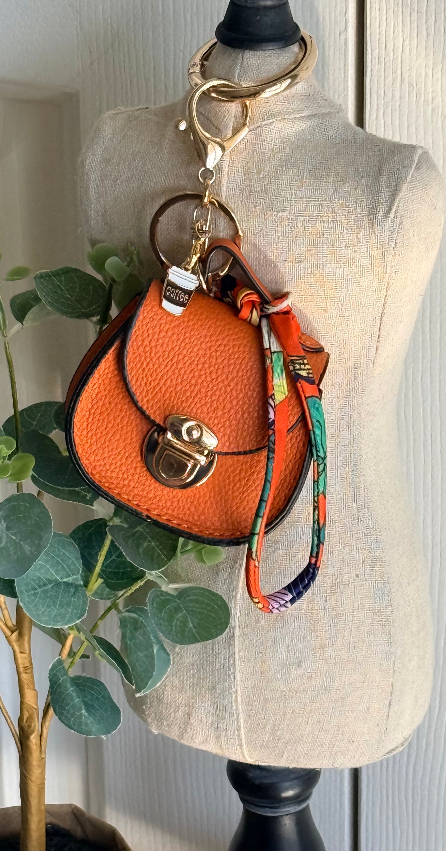 Fall Mini Saddle-Style Handbag Charm