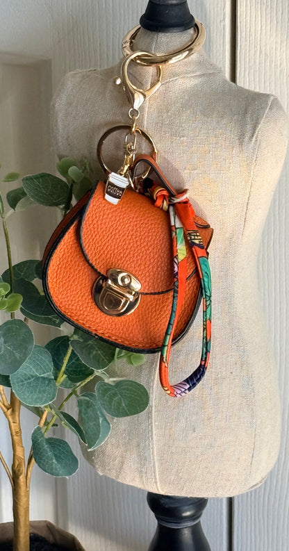 Fall Mini Saddle-Style Handbag Charm