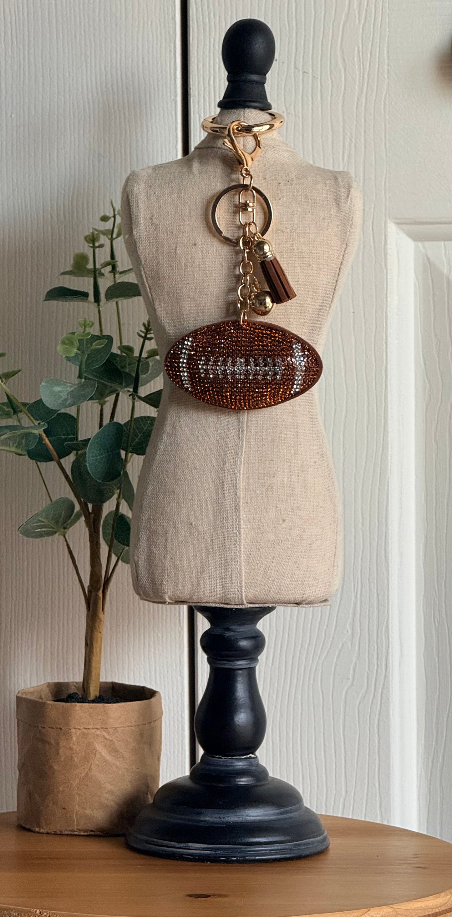 Rhinestone Football Charm